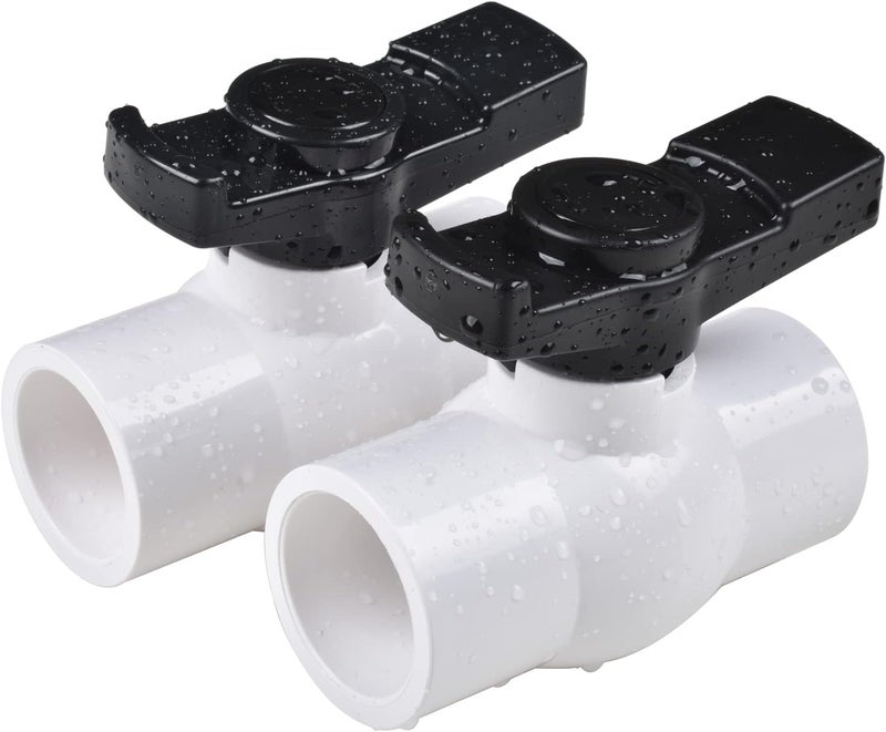 AIPOR 3/4" PVC Ball Valve (2-Pack), Shut-Off Valve with Easy to Rotate and Excellent Handle, Rated at 150 PSI, 3/4 inch Socket - Image 1